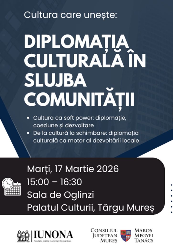 Afiș de concert pentru un proiect cultural organizat de Asociația Iunona